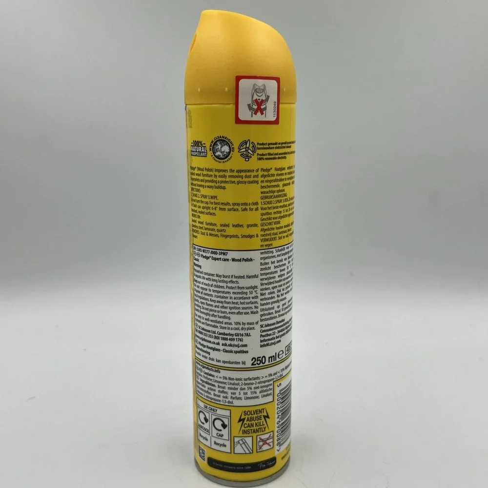 3 New Pledge Expert Care Wood Polish Spray‎ Classic 250ml / 8.45 fl oz UK Import